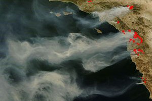 NASA-Bilder: Waldbrand in Californien