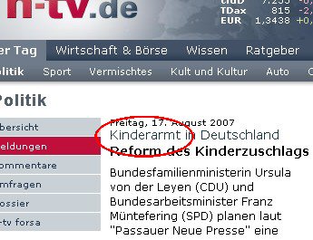 Rechtschreibfehler auf N-TV.de